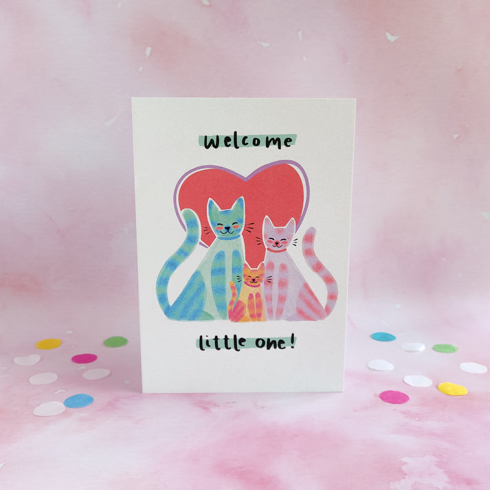 Welcome little one cats card