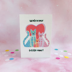 Welcome little one cats card