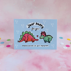 Dinosaur engagement card