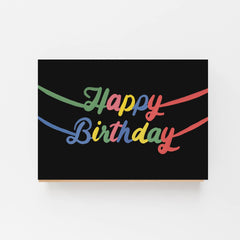Happy birthday colourful banner card