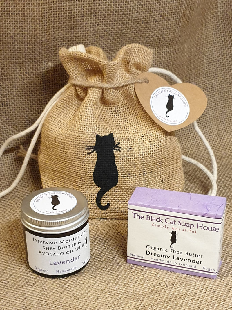 Lavender pamper bag - intensive whip & matching organic soap