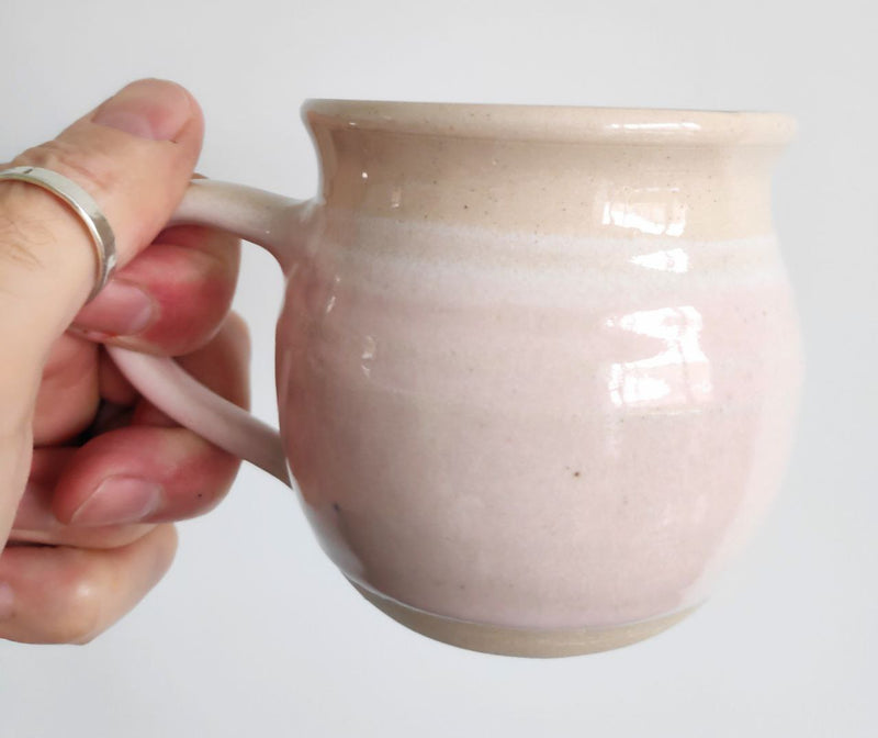 Hand thrown mug - blush pink glaze