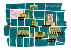 A3 Glasgow map print - Merchant City