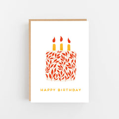 Happy birthday cake & candles card