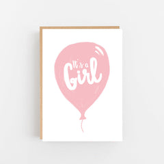 It's a girl balloon card