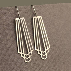 Art Deco drop earrings (brass or stainless steel)