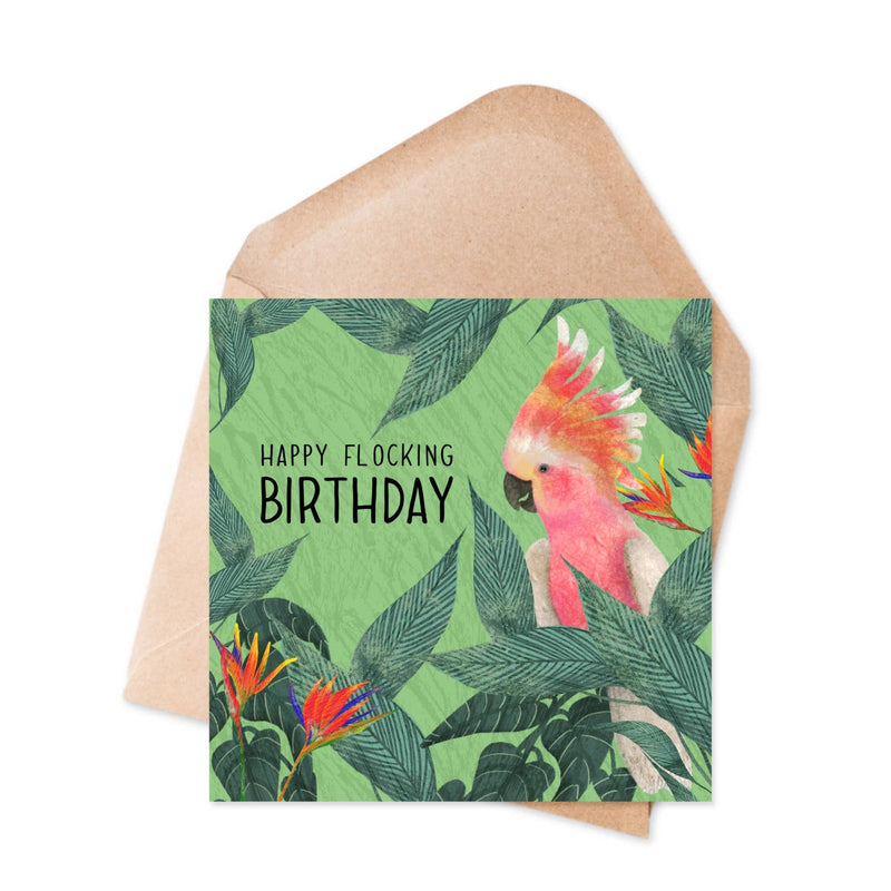 Happy flocking birthday card