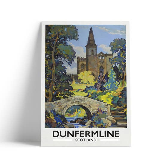 Dunfermline A4 travel poster print