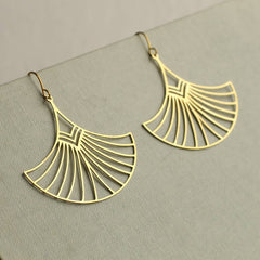 Art Deco Aztec statement fan earrings