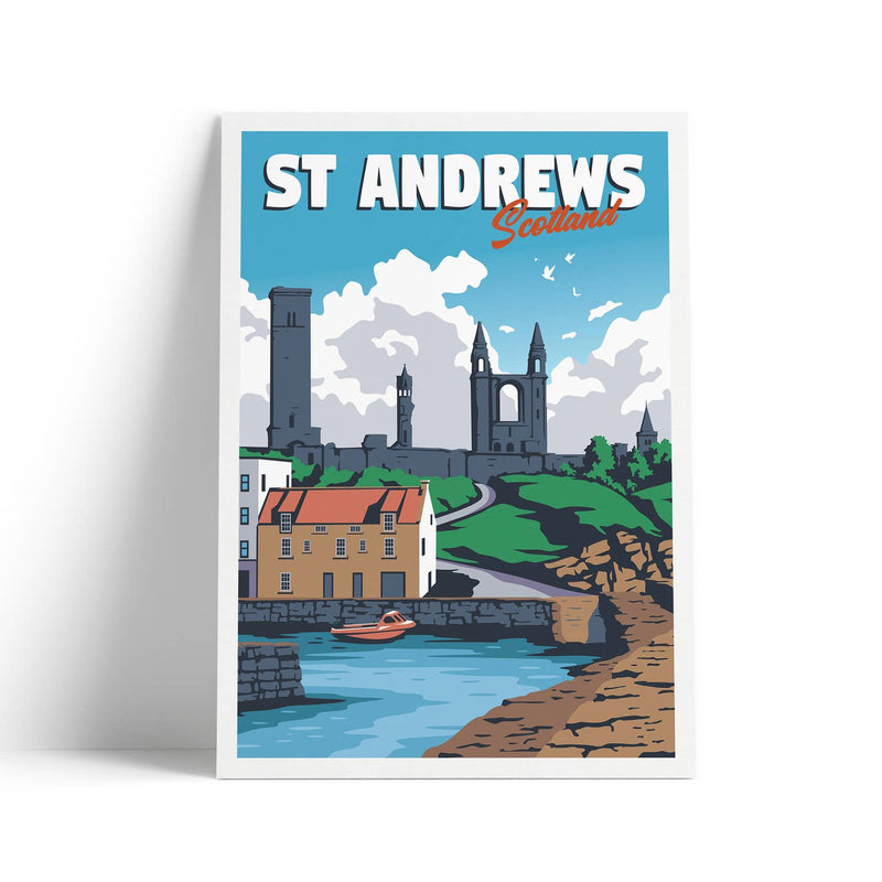 St Andrews A4 travel poster print