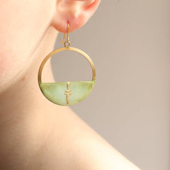 Kintsugi hoop earrings (green or turquoise)