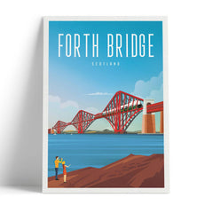 Forth Bridge with Flying Scotsman travel poster print