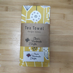 Tea towel - Bergen/ochre print