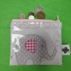 PVC zipped pouch/ coin purse - Elephant