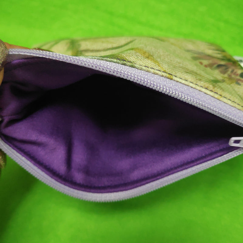 PVC zipped pouch/ coin purse - Designer Thistle