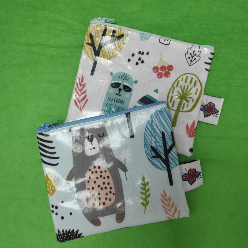 PVC zipped pouch/ coin purse - winter woodland