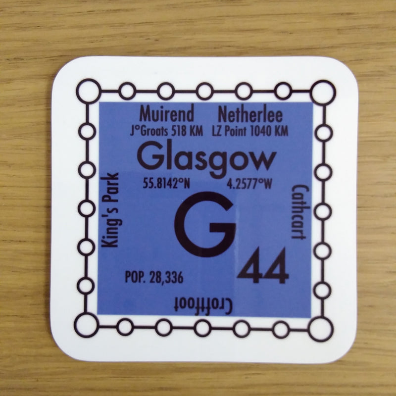 Glasgow postcode coaster - G44 area