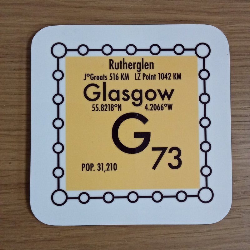 Glasgow postcode coaster - G73 area