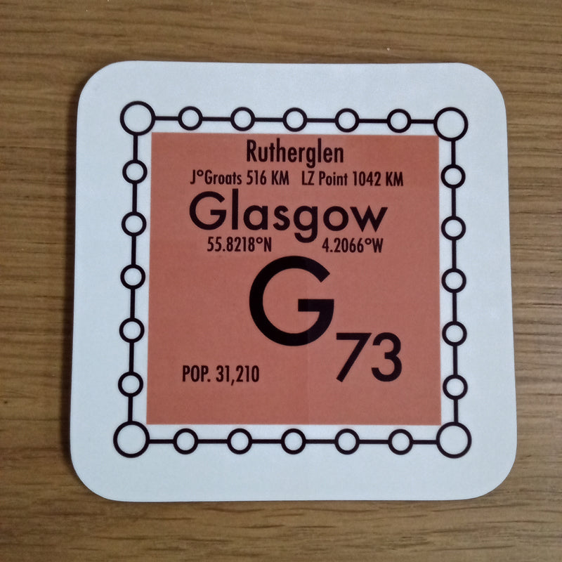 Glasgow postcode coaster - G73 area