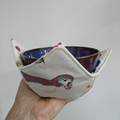 Bowl cosy - Puffins fabric