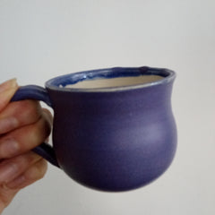 Hand thrown purple matte glaze mug