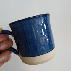 Hand thrown deep blue glaze mug