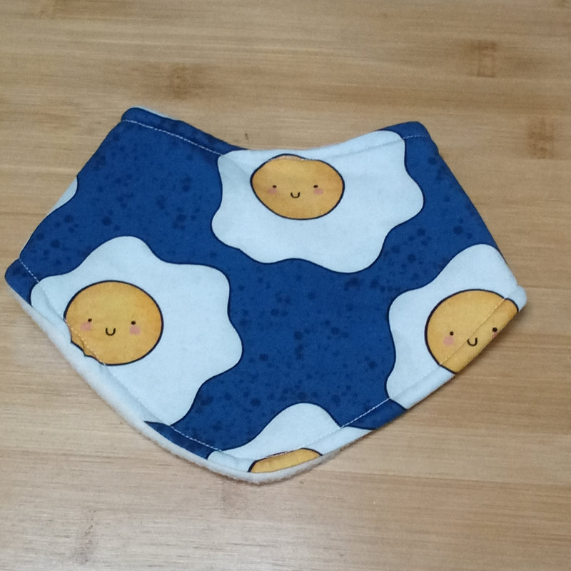 Bandana style bib -  eggs print