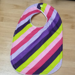 Traditional style bib - diagonal stripes print