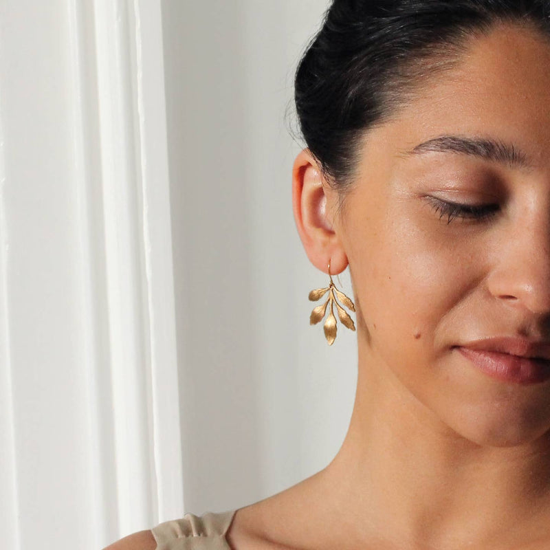 Leaf chandelier earrings