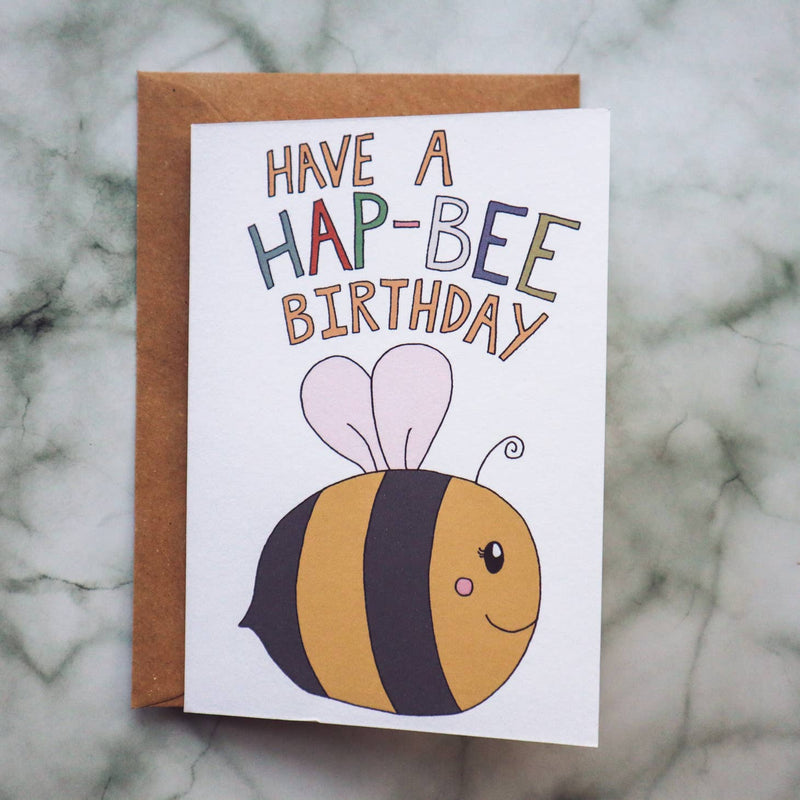 Have a hap-bee birthday card