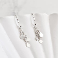 Sterling silver confetti drop earrings