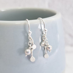 Sterling silver & pearl confetti drop earrings