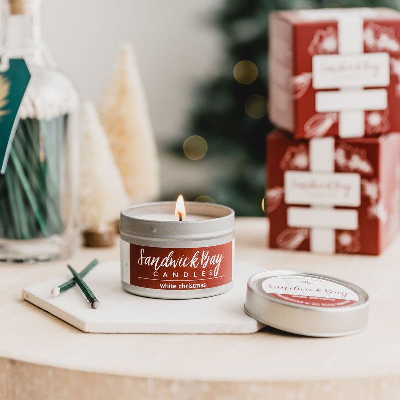 Sandwick Bay festive scented tin candles (different scents available)