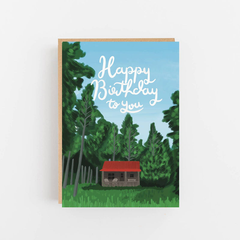 Happy birthday to you cabin in the woods card