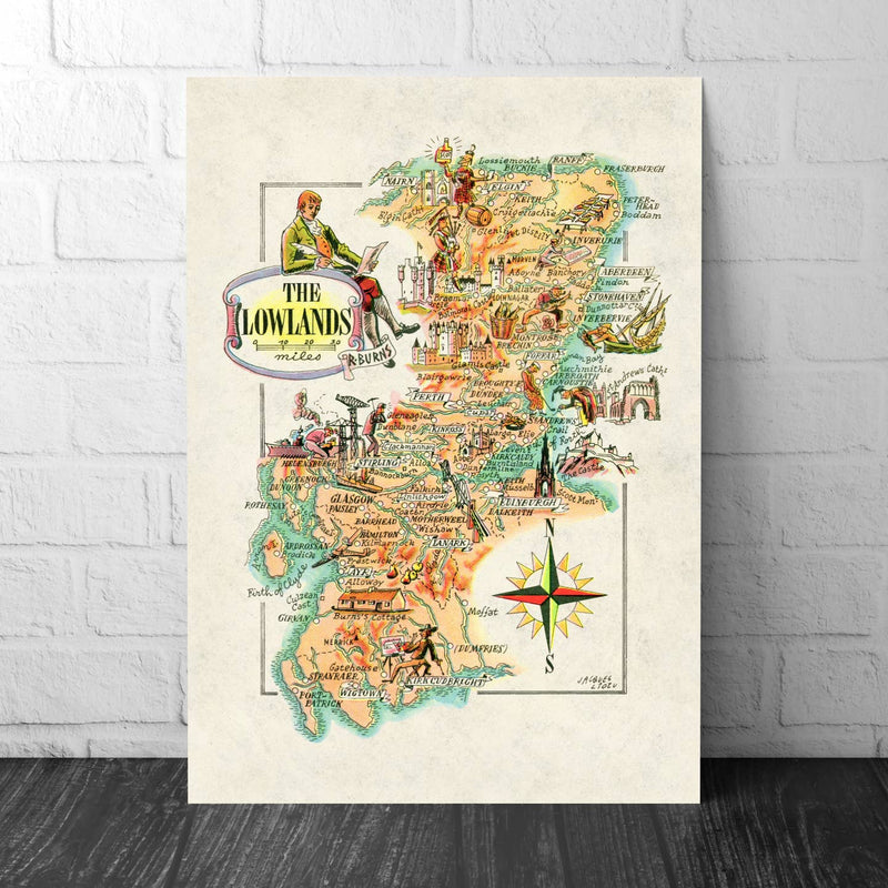 The Lowlands illustrated map print