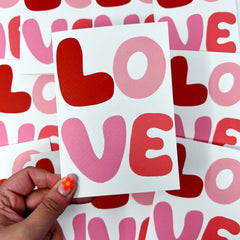 Love bubble letters card