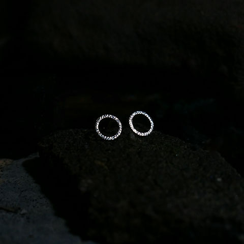 Sterling silver mini circle studs - different versions available