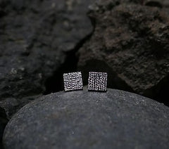 Sterling silver midi square studs - different versions available