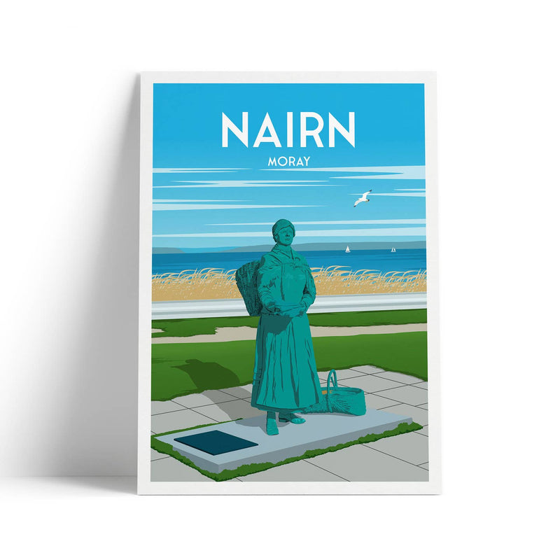 Nairn Fishwife Statue A4 travel poster print