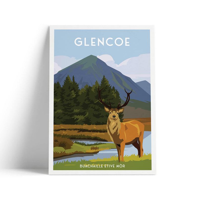 Glencoe Buachaille Etive Mòr A4 travel poster print