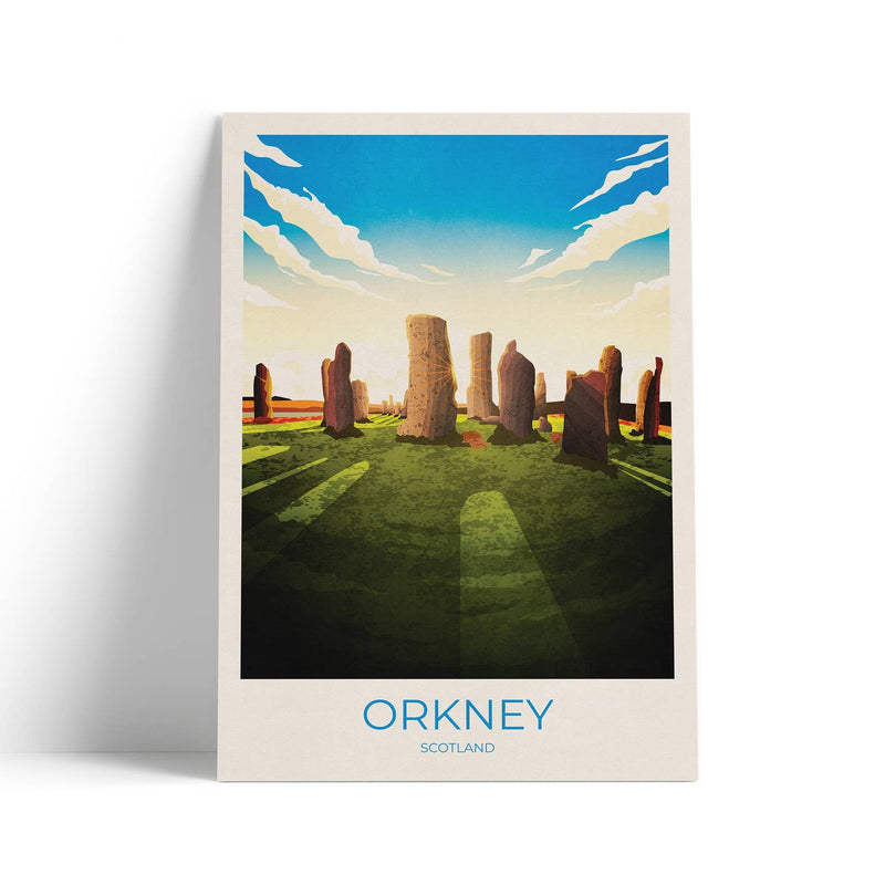 Orkney Ring of Brodgar Standing Stones travel poster print