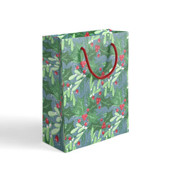 Holly & mistletoe gift bag - 2 sizes available