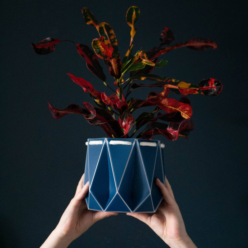 Origami plant pot (navy) - 3 sizes available