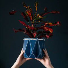 Origami plant pot (navy) - 3 sizes available