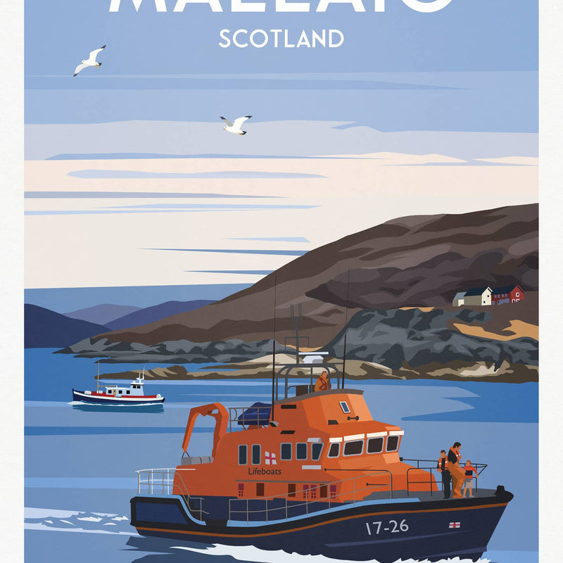 Mallaig lifeboat A4 travel poster print