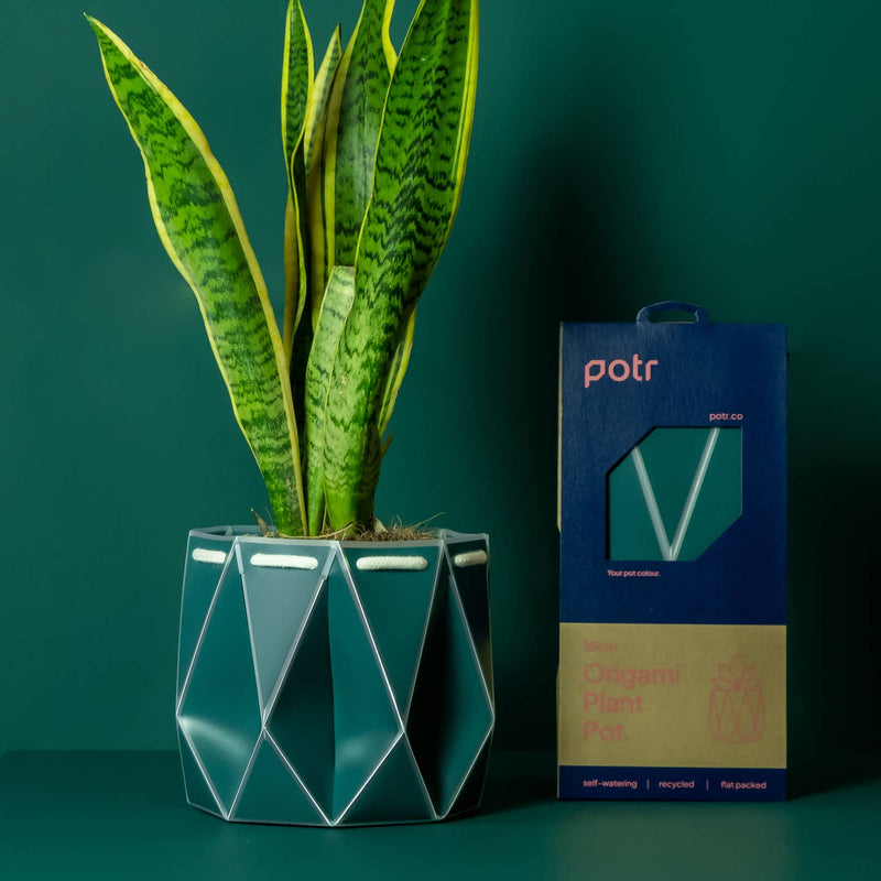 Origami plant pot (dark teal) - 18cm