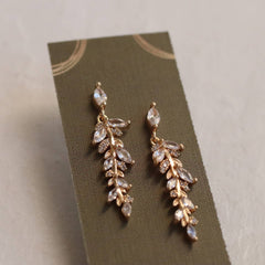 Feather fern drop earrings