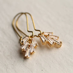 Art Deco crystal baguette drop earrings