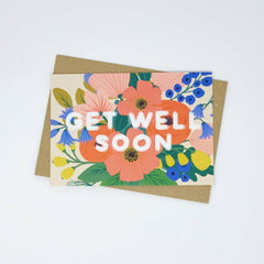 Get well soon colourful flowers card