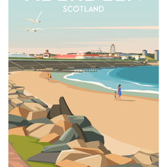 Aberdeen Beach A4 travel poster print